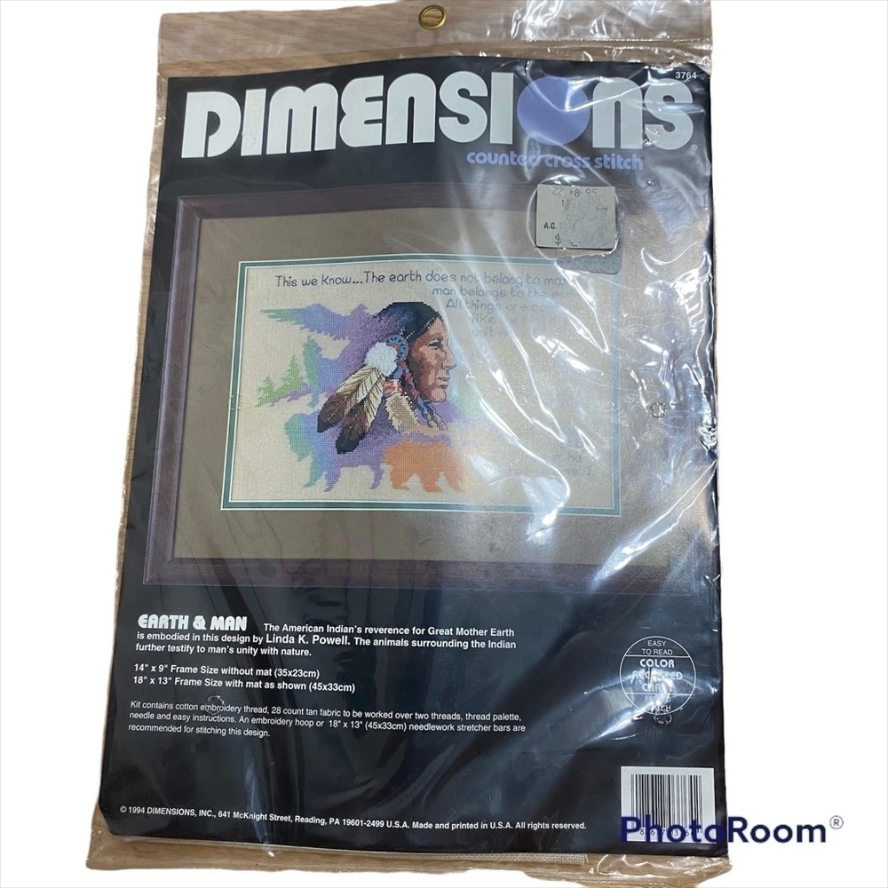 Dimensions Counted Cross Stitch Earth & Man Native American Quote 3764 Kit New